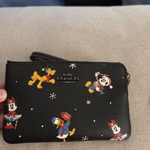 Coach Black Wristlet with Cartoon Characters